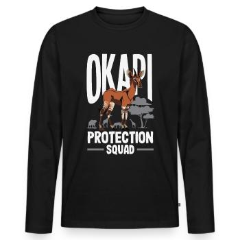 Funny zookeeper okapi lover - Men's Premium Organic Long Sleeve Shirt - black - Front - Nico (187cm)