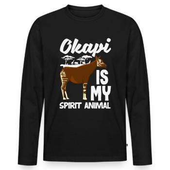Lustiger Tierpfleger Okapi-liebhaber - Männer Premium Bio Langarmshirt - Schwarz - Vorne - Nico (187cm)