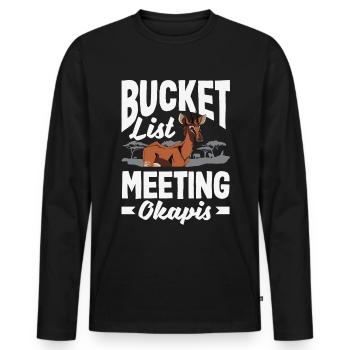 Funny zookeeper okapi lover - Men's Premium Organic Long Sleeve Shirt - black - Front - Nico (187cm)