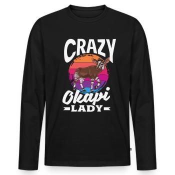 Funny zookeeper okapi lover - Men's Premium Organic Long Sleeve Shirt - black - Front - Nico (187cm)