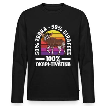 Funny zookeeper okapi lover - Men's Premium Organic Long Sleeve Shirt - black - Front - Nico (187cm)
