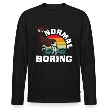 Funny zookeeper okapi lover - Men's Premium Organic Long Sleeve Shirt - black - Front - Nico (187cm)