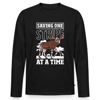 Funny zookeeper okapi lover - Men's Premium Organic Long Sleeve Shirt - black - Front - Nico (187cm)