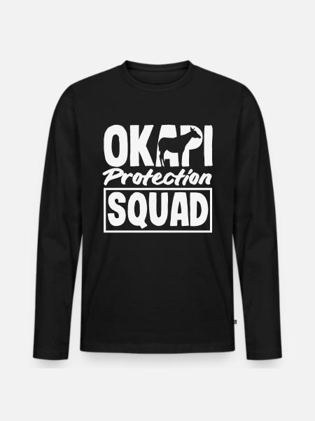 Funny zookeeper okapi lover - Men's Premium Organic Long Sleeve Shirt - black