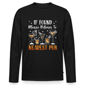 Crawled Pub Crawl Alcohol Drinking - Männer Premium Bio Langarmshirt - Schwarz - Vorne - Nico (187cm)