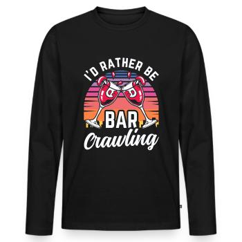 Crawled Pub Crawl Alcohol Drinking - Men's Premium Organic Long Sleeve Shirt - black - Front - Nico (187cm)