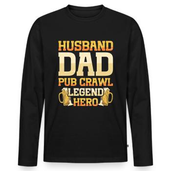 Crawled Pub Crawl Alcohol Drinking - Männer Premium Bio Langarmshirt - Schwarz - Vorne - Nico (187cm)