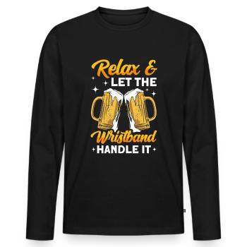 Crawled Pub Crawl Alcohol Drinking - Men's Premium Organic Long Sleeve Shirt - black - Front - Nico (187cm)