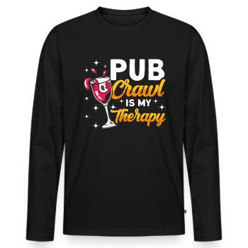 Crawled Pub Crawl Alcohol Drinking - Männer Premium Bio Langarmshirt - Schwarz - Vorne - Nico (187cm)