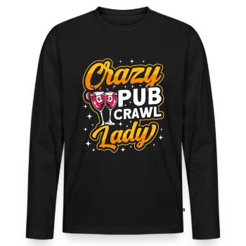 Crawled Pub Crawl Alcohol Drinking - Männer Premium Bio Langarmshirt - Schwarz - Vorne - Nico (187cm)