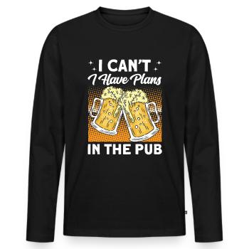Crawled Pub Crawl Alcohol Drinking - Men's Premium Organic Long Sleeve Shirt - black - Front - Nico (187cm)
