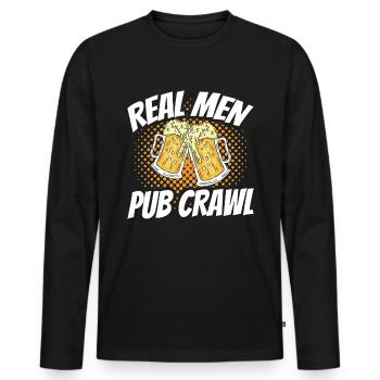 Crawled Pub Crawl Alcohol Drinking - Männer Premium Bio Langarmshirt - Schwarz - Vorne - Nico (187cm)