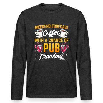 Crawled Pub Crawl Alcohol Drinking - Männer Premium Bio Langarmshirt - Anthrazit meliert - Vorne - Nico (187cm)