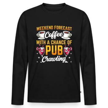 Crawled Pub Crawl Alcohol Drinking - Men's Premium Organic Long Sleeve Shirt - black - Front - Nico (187cm)