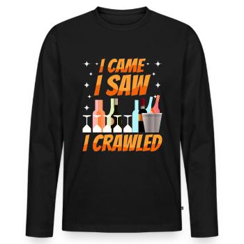 Crawled Pub Crawl Alcohol Drinking - Männer Premium Bio Langarmshirt - Schwarz - Vorne - Nico (187cm)
