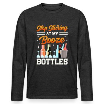Crawled Pub Crawl Alcohol Drinking - Männer Premium Bio Langarmshirt - Anthrazit meliert - Vorne - Nico (187cm)
