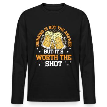 Crawled Pub Crawl Alcohol Drinking - Men's Premium Organic Long Sleeve Shirt - black - Front - Nico (187cm)