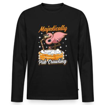 Crawled Pub Crawl Alcohol Drinking - Männer Premium Bio Langarmshirt - Schwarz - Vorne - Nico (187cm)