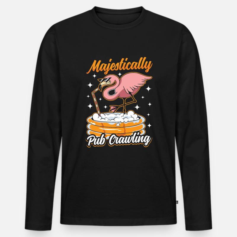 Crawled Pub Crawl Alcohol Drinking - Men's Premium Organic Long Sleeve Shirt - black