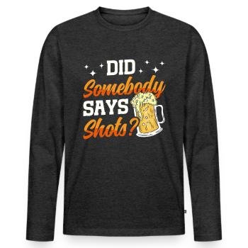 Crawled Pub Crawl Alcohol Drinking - Männer Premium Bio Langarmshirt - Anthrazit meliert - Vorne - Nico (187cm)