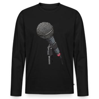Poet Spoken Word Stand-Up Comedian - Men's Premium Organic Long Sleeve Shirt - black - Front - Nico (187cm)