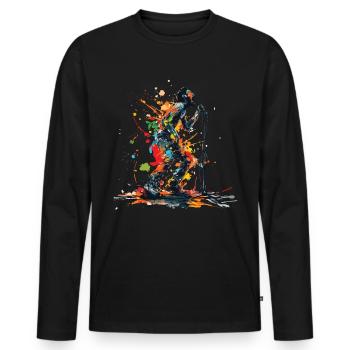 Poet Spoken Word Stand-Up Comedian - Men's Premium Organic Long Sleeve Shirt - black - Front - Nico (187cm)