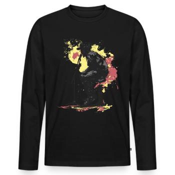 Poet Spoken Word Stand-Up Comedian - Men's Premium Organic Long Sleeve Shirt - black - Front - Nico (187cm)