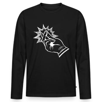 Poet Spoken Word Stand-Up Comedian - Men's Premium Organic Long Sleeve Shirt - black - Front - Nico (187cm)