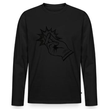 Poet Spoken Word Stand-Up Comedian - Men's Premium Organic Long Sleeve Shirt - black - Front - Nico (187cm)