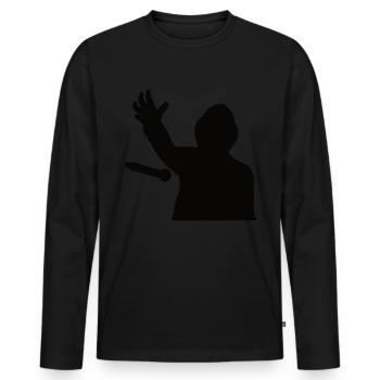 Poet Spoken Word Stand-Up Comedian - Men's Premium Organic Long Sleeve Shirt - black - Front - Nico (187cm)