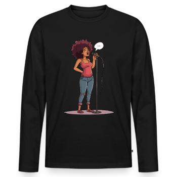 Poet Spoken Word Stand-Up Comedian - Men's Premium Organic Long Sleeve Shirt - black - Front - Nico (187cm)