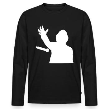 Poet Spoken Word Stand-Up Comedian - Men's Premium Organic Long Sleeve Shirt - black - Front - Nico (187cm)
