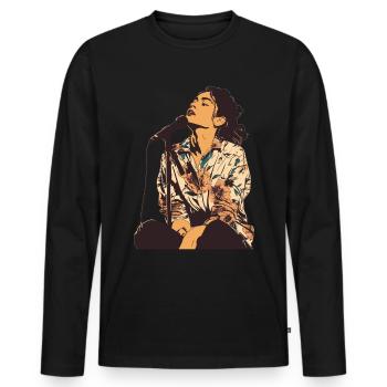 Poet Spoken Word Stand-Up Comedian - Men's Premium Organic Long Sleeve Shirt - black - Front - Nico (187cm)