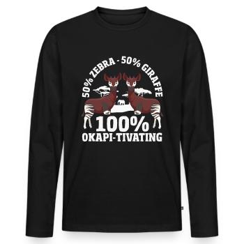 Funny zookeeper okapi lover - Men's Premium Organic Long Sleeve Shirt - black - Front - Nico (187cm)