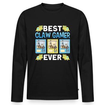 Claw Game Funny Claw Machine - Men's Premium Organic Long Sleeve Shirt - black - Front - Nico (187cm)