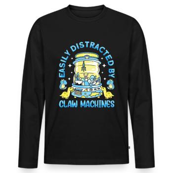Claw Game Funny Claw Machine - Men's Premium Organic Long Sleeve Shirt - black - Front - Nico (187cm)