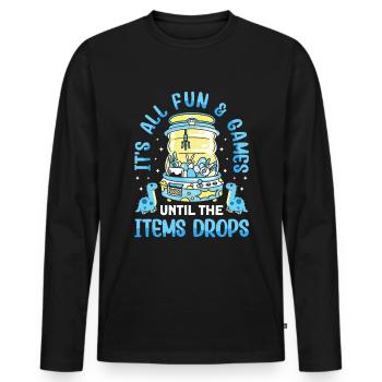 Claw Game Funny Claw Machine - Men's Premium Organic Long Sleeve Shirt - black - Front - Nico (187cm)