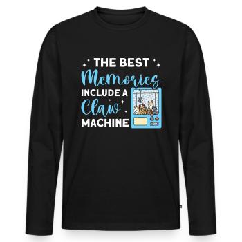 Claw Game Funny Claw Machine - Men's Premium Organic Long Sleeve Shirt - black - Front - Nico (187cm)