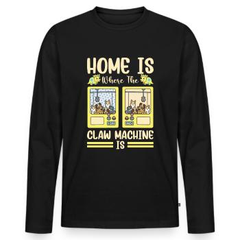 Claw Game Funny Claw Machine - Men's Premium Organic Long Sleeve Shirt - black - Front - Nico (187cm)