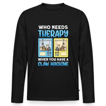 Claw Game Funny Claw Machine - Men's Premium Organic Long Sleeve Shirt - black - Front - Nico (187cm)