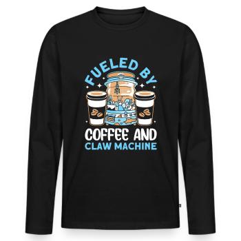 Claw Game Funny Claw Machine - Men's Premium Organic Long Sleeve Shirt - black - Front - Nico (187cm)
