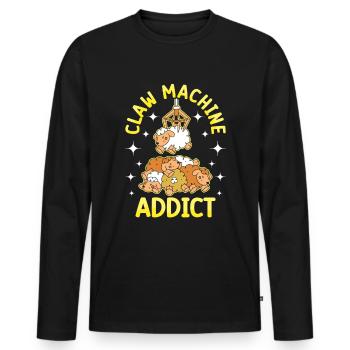 Claw Game Funny Claw Machine - Men's Premium Organic Long Sleeve Shirt - black - Front - Nico (187cm)