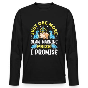 Claw Game Funny Claw Machine - Men's Premium Organic Long Sleeve Shirt - black - Front - Nico (187cm)