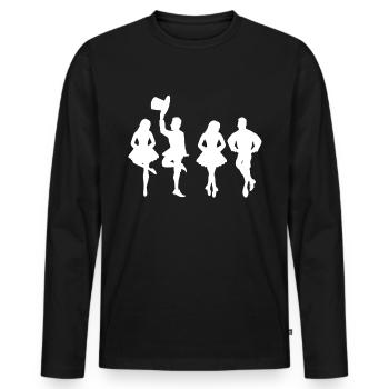 Irish Dance Feis Shamrock Festival - Men's Premium Organic Long Sleeve Shirt - black - Front - Nico (187cm)