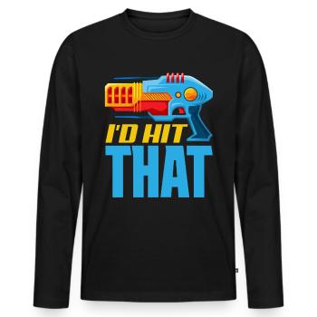 Laser tag d’intérieur tenue de fête laser tag - T-shirt manches longues Premium bio Homme - noir - Devant - Nico (187cm)