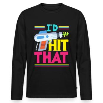 Indoor laser tag party outfit laser tag - Men's Premium Organic Long Sleeve Shirt - black - Front - Nico (187cm)