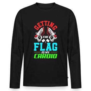 Indoor laser tag party outfit laser tag - Men's Premium Organic Long Sleeve Shirt - black - Front - Nico (187cm)