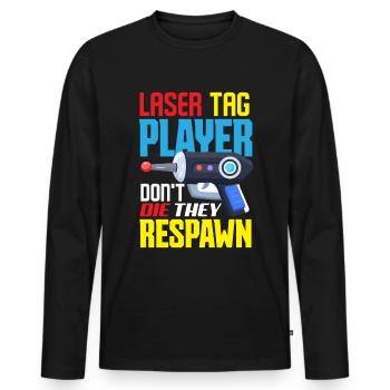 Laser tag d’intérieur tenue de fête laser tag - T-shirt manches longues Premium bio Homme - noir - Devant - Nico (187cm)