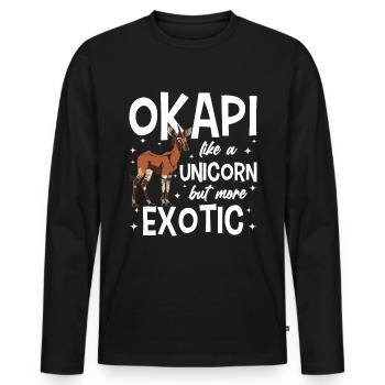 Lustiger Tierpfleger Okapi-liebhaber - Männer Premium Bio Langarmshirt - Schwarz - Vorne - Nico (187cm)