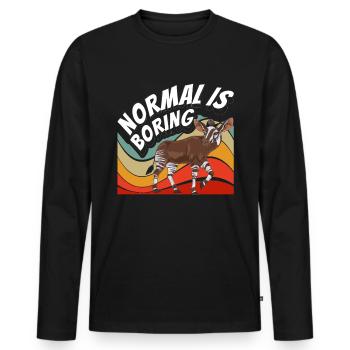 Lustiger Tierpfleger Okapi-liebhaber - Männer Premium Bio Langarmshirt - Schwarz - Vorne - Nico (187cm)